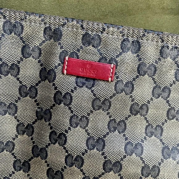 Gucci GG Crystal Crossbody Bag Beige Blue Red Strap - Picture 2 of 10